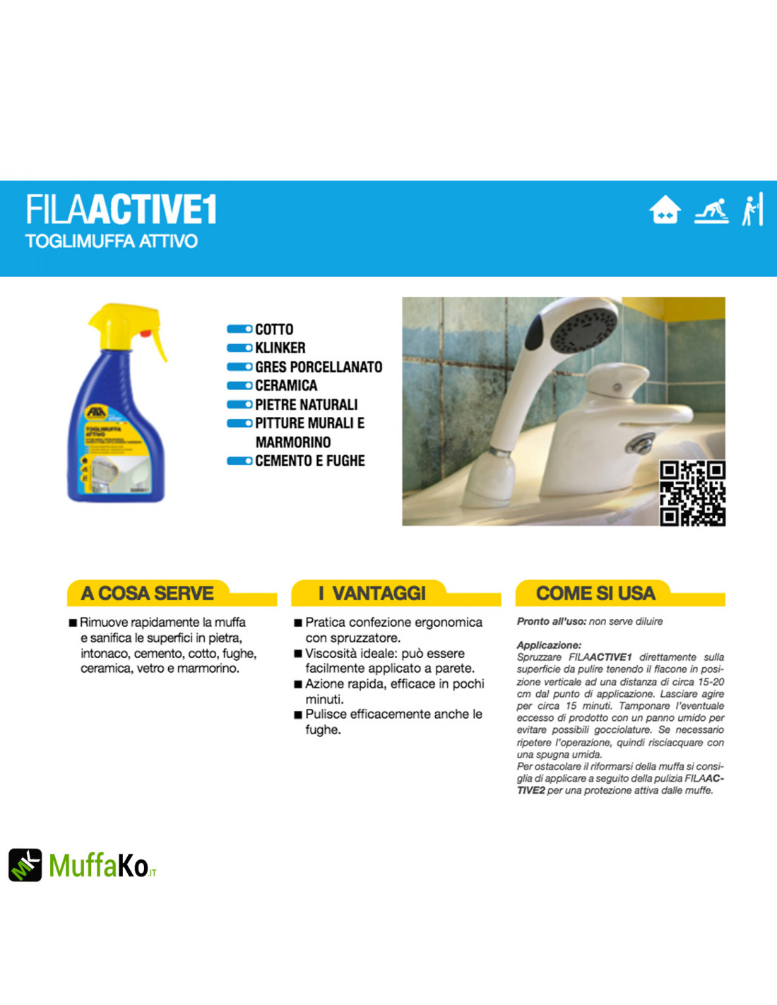 Filaactive1 e Filaactive2 Fila Active1 500 ml come togliere la muffa