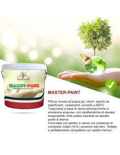 Pittura Bianca per Interni MASTER-PAINT Pittura Traspirante per Interni Bianca all'acqua 2
