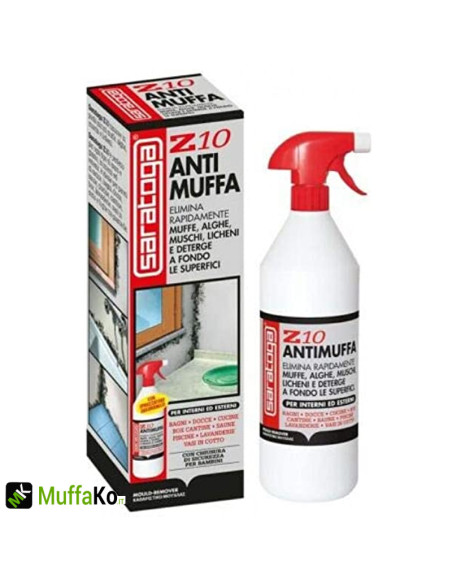Saratoga Antimuffa Z10 Liquido antimuffa spray per tutte le superfici 250ml 500ml 1lt